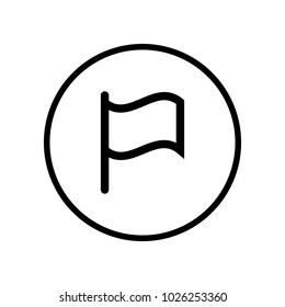 Line flag icon in circle