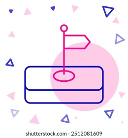 Line Flag icon isolated on white background. Location marker symbol. Colorful outline concept. Vector