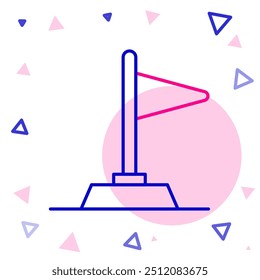 Line Flag icon isolated on white background. Victory, winning and conquer adversity concept. Colorful outline concept. Vector
