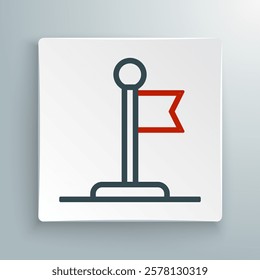 Line Flag icon isolated on white background. Victory, winning and conquer adversity concept. Colorful outline concept. Vector