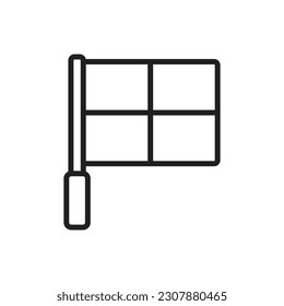 Line Flag Outline Icon Vector 