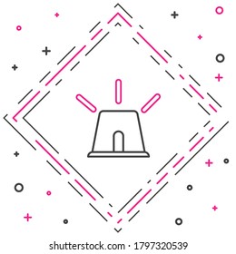 Line Flasher siren icon isolated on white background. Emergency flashing siren. Colorful outline concept. Vector Illustration