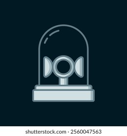 Line Flasher siren icon isolated on black background. Emergency flashing siren. Flat filled outline style with shadow. Vector