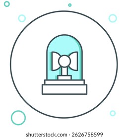 Line Flasher siren icon isolated on white background. Emergency flashing siren. Colorful outline concept. Vector