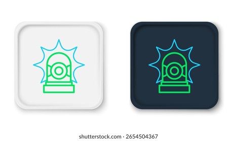 Linie Blinkendes Sirenensymbol einzeln auf weißem Hintergrund. Notblinkende Sirene. Farbiges Umrisskonzept Vektorgrafik