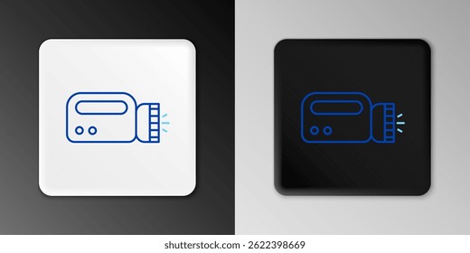 Line Flashlight for diver icon isolated on grey background. Diving underwater equipment. Colorful outline concept. Vector