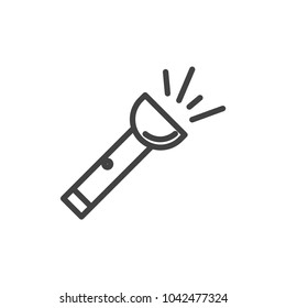 Line flashlight icon illustration isolated vector sign symbol
