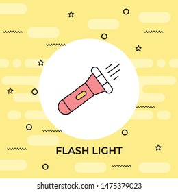 Line flashlight icon illustration isolated vector sign symbol