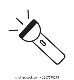 Line flashlight icon illustration isolated vector sign symbol