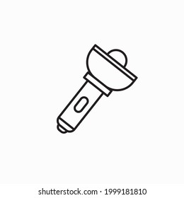 Ilustración de icono de linterna símbolo de signo vectorial aislado. diseño vectorial de icono de línea de foco