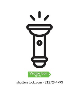 Ilustración de icono de linterna de línea símbolo vectorial aislado