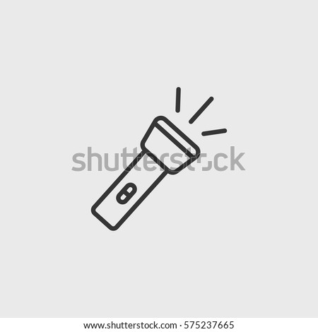 Line flashlight  icon illustration isolated vector sign symbol