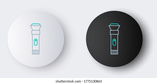 Icono de linterna de línea aislado en fondo gris. Concepto de esquema colorido. Vector