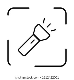 Line flashlight icon. Vector illustration. Torch
