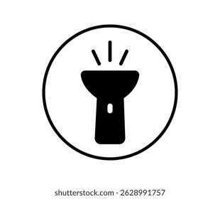 Linha lanterna ícone simples ilustração. Símbolo de luz da lâmpada. Símbolos de dispositivos portáteis elétricos. Ilustração vetorial
