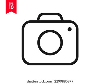 Símbolo del icono de la cámara plana de línea. Signo de la fotografía. Icono de foto. Señal de leva. Tomar un símbolo de imagen para aplicaciones móviles, sitio web, UI UX
