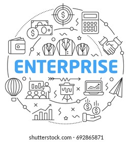 Line Flat Circle illustration enterprise