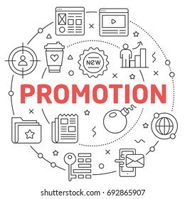 Line Flat Circle illustration promotion