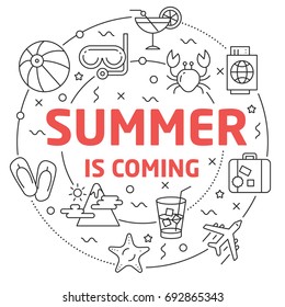 Line Flat Circle illustration summer