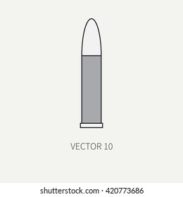 Line flat color vector military icon - artillery shells. Army equipment and weapons. Cartoon style. Vector illustration. Military and war icons. Infographic design elements for design.