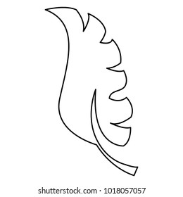 line flat exotic leaf plant design