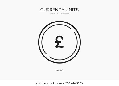 Line flat Pound icon symbol vector isolated on white background. Pound sign symbol. Money icon. Currency unit.
