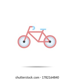 Bike icon line flat style vector illustration 