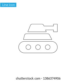 line flat tank vector icon