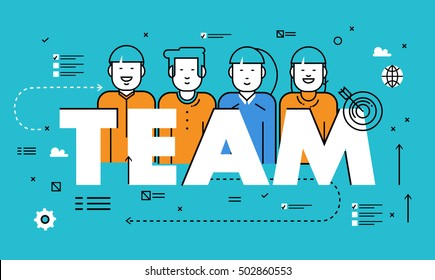 Line flat vector business design for team building, job candidate evaluation, assessment, recruiting, interviewing. Resources and corporate management, hiring, employment, jobs, career concept 