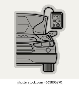 Line flat vector icon car part, simple elements. Industrial style.