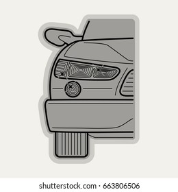 Line flat vector icon car part, simple elements. Industrial style.