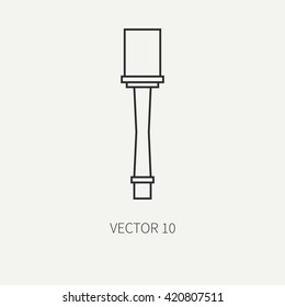 Line flat vector military icon - hand grenade. Army equipment and weapons. Cartoon style. Vector illustration and element for your design , wallpaper. 
