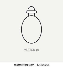 Line flat vector military icon - hand grenade. Army equipment and weapons. Cartoon style. Vector illustration and element for your design , wallpaper. 