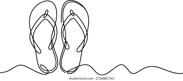Línea de chanclas en sandalias de arte de línea ondulada.