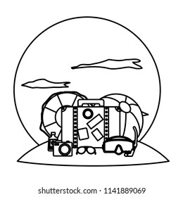 line float with beach ball and vacation equipment