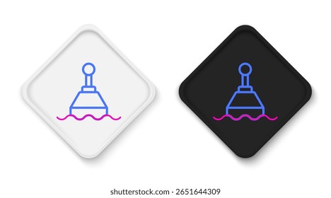 Line Floating buoy on the sea icon isolated on white background. Colorful outline concept. Vector