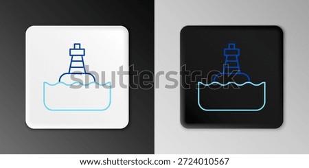 Line Floating buoy on the sea icon isolated on grey background. Colorful outline concept. Vector