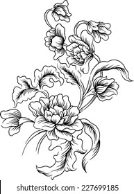 line of floral background. design for fabric and textile.