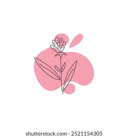 line floral Basic stains geometric, isolated elements on white background.