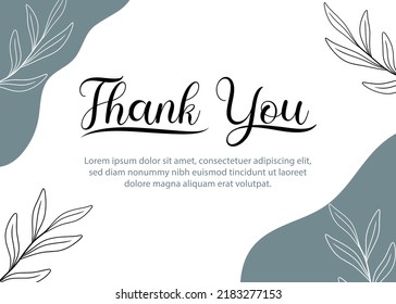 Line floral thank you for your order card