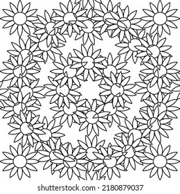 Line flower for background wallpaper and seamless artwork illustration texture of vector graphic design isolated flat trendy design for cotton beautiful pattern colorful fabric paper craft and sheep