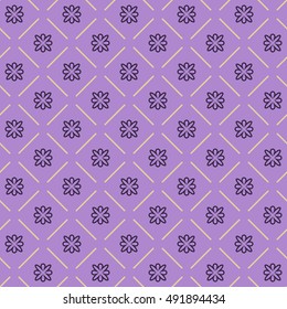 Line, flower geometric seamless pattern. Fashion graphic background design. Modern stylish abstract texture. Colorful template for prints, textiles, wrapping, wallpaper, website. VECTOR illustration