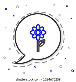 Line Flower icon isolated on white background. Colorful outline concept. Vector Illustration