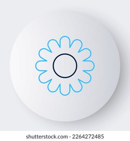 Icono de flor de línea aislado en fondo blanco. Buena comida natural. Concepto de esquema colorido. Vector
