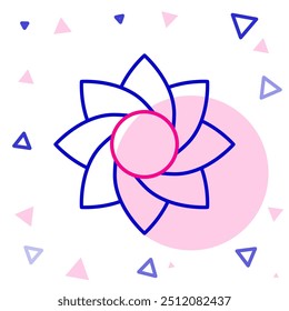 Line Flower icon isolated on white background. Sweet natural food. Colorful outline concept. Vector