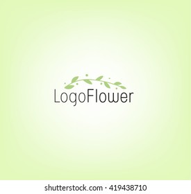 line flower logo, decor  minimalism, beauty, wedding, spring, Laurel 