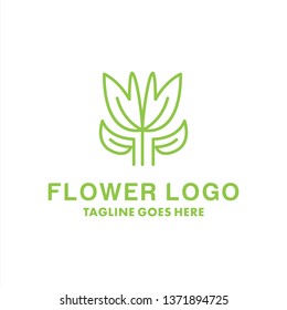 Line Flower Logo Design Inspiration. Flat Icon Vector. Flower Symbol.