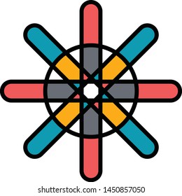 line flower star repeat sign symbol vector art