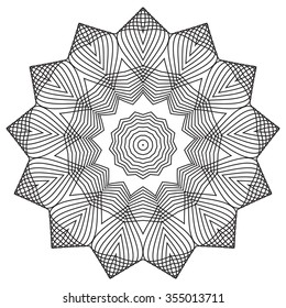 line flower, Vector illustration isolated on white background