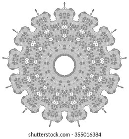 line flower, Vector illustration isolated on white background